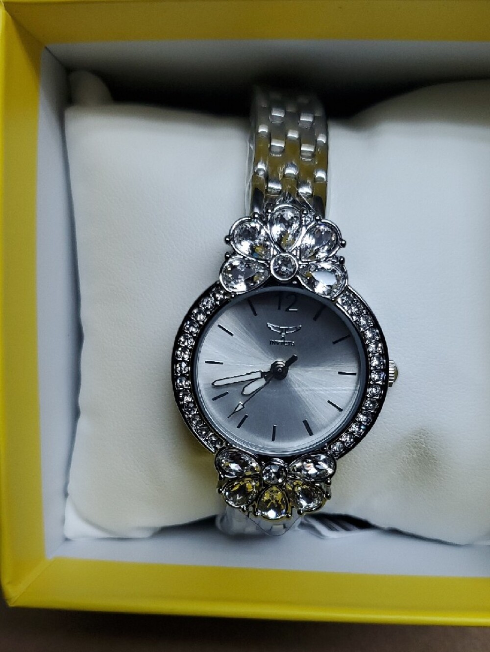 Invicta Silver Crystal Floral Accent Women's Watch - Picture 2 of 6